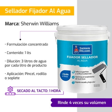 Fijador Sellador al Agua 1 Lts Sherwin Williams